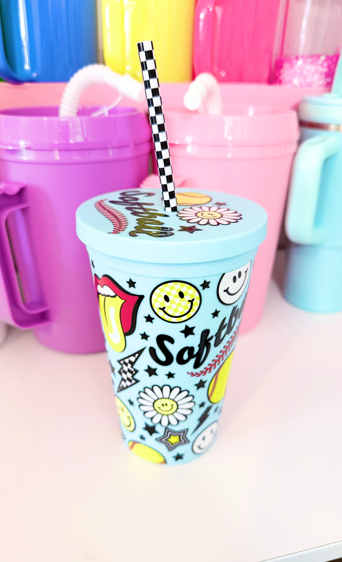 Softball tumbler acrylic