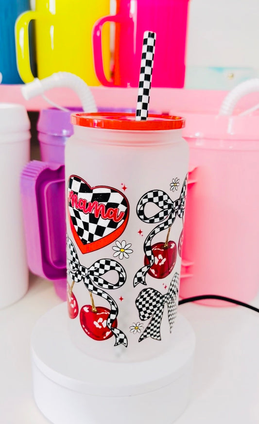 Mama Checkered Glass