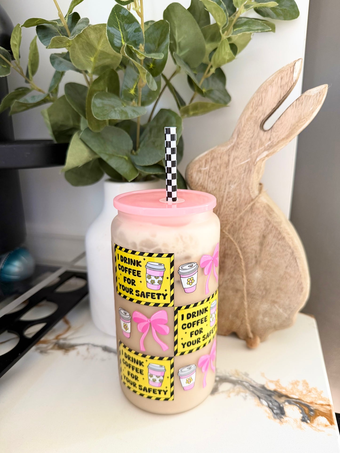 Caution Cup glass🎀